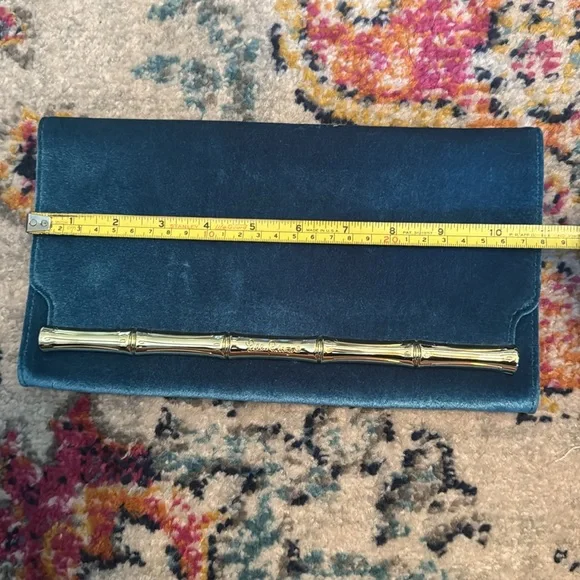 Lilly Pulitzer Velvet Clutch with Gold Bamboo closure - Picture 7 of 7